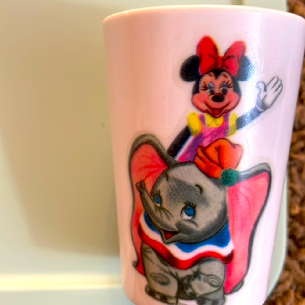 Vintage Dumbo and Minnie cup